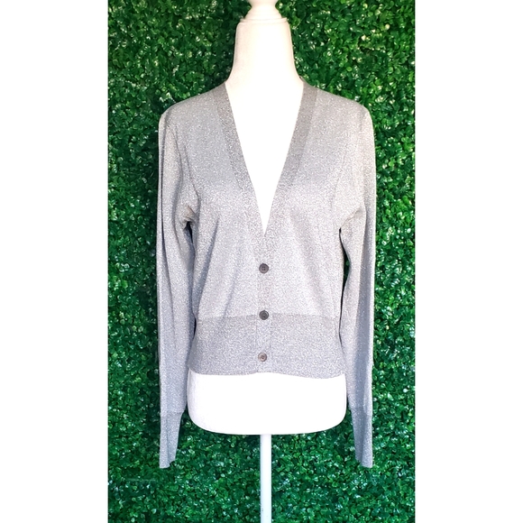 14. J.Crew Merino wool metallic cropped cardigan sweater - Picture 4 of 8